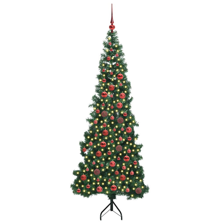 Vidaxx sapin de Noël artificiel d'angle avec 300 LED vert 180 cm PVC et métal