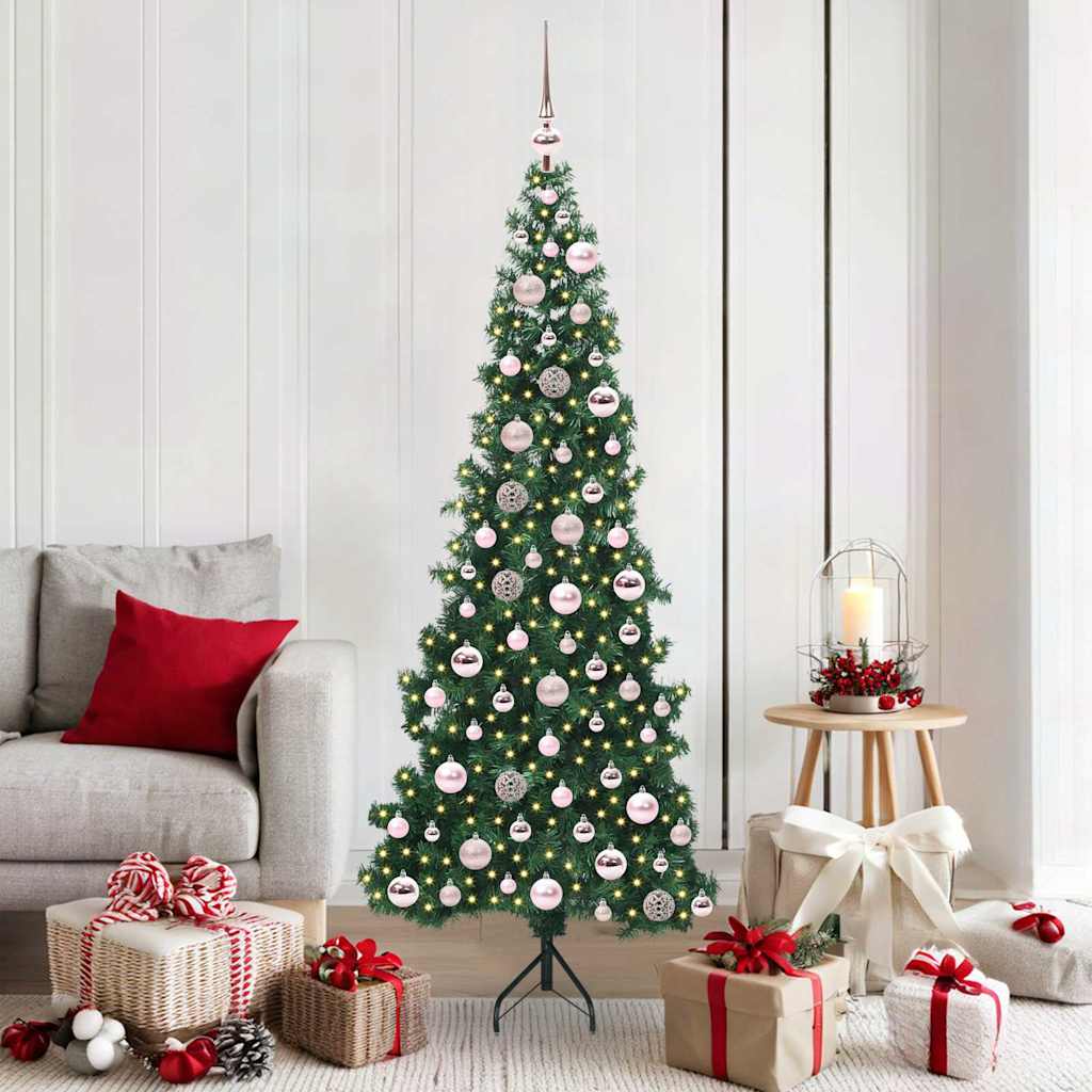 Vidaxx sapin de Noël artificiel d'angle avec 300 LED vert 180 cm PVC et métal