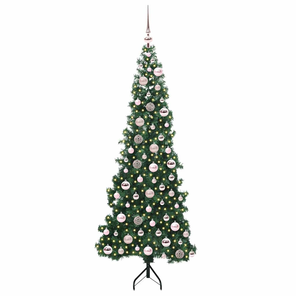 Vidaxx sapin de Noël artificiel d'angle avec 300 LED vert 180 cm PVC et métal