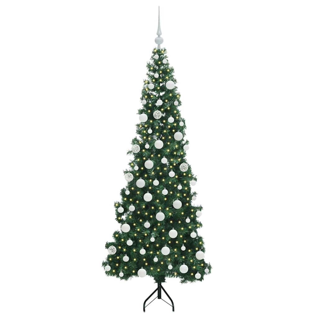 Vidaxx sapin de Noël artificiel d'angle avec 300 LED vert 180 cm PVC et métal