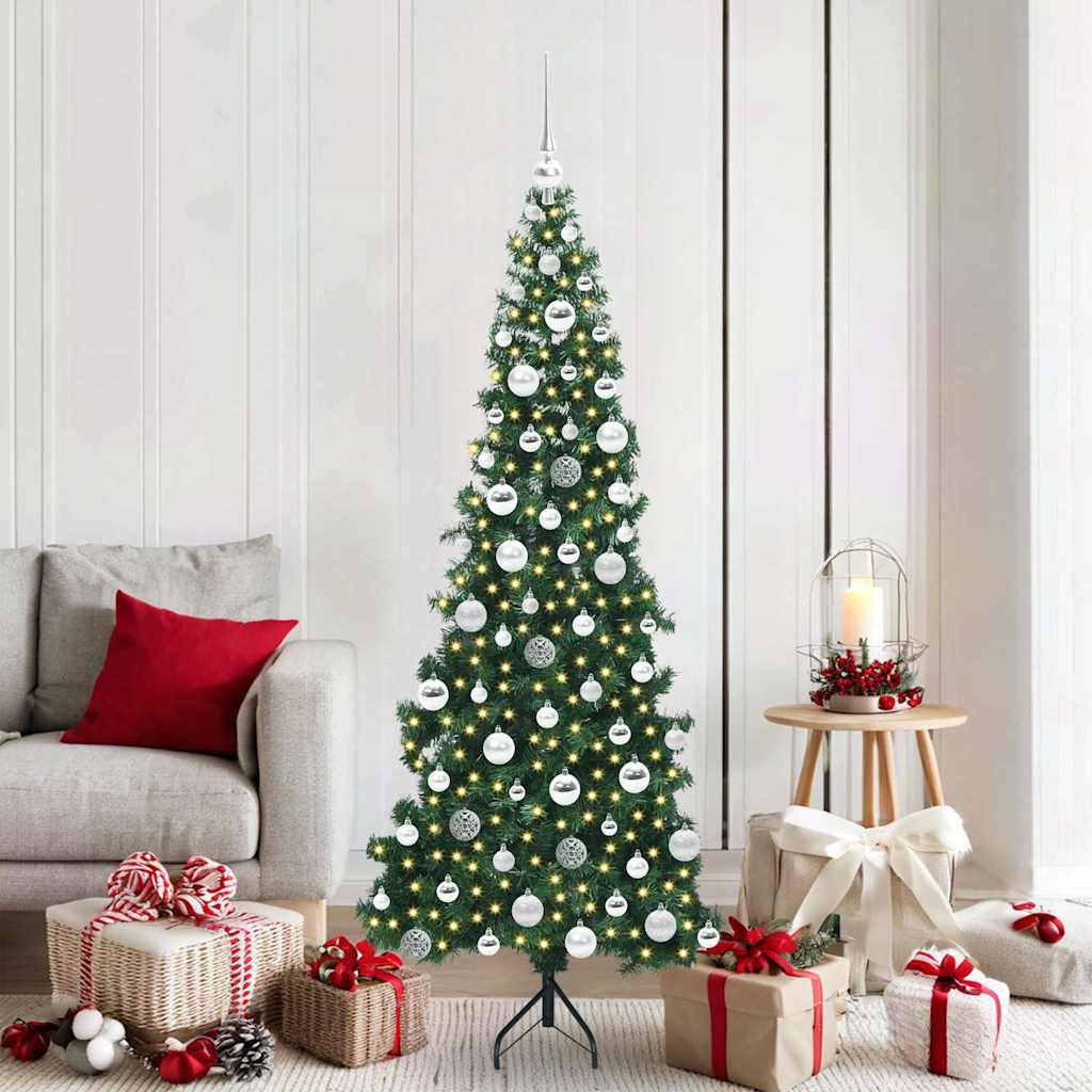 Vidaxx sapin de Noël artificiel d'angle avec 300 LED vert 180 cm PVC et métal