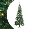 Vidaxx sapin de Noël artificiel d'angle avec 300 LED vert 180 cm PVC et métal