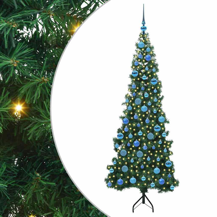 Vidaxx sapin de Noël artificiel d'angle avec 300 LED vert 180 cm PVC et métal