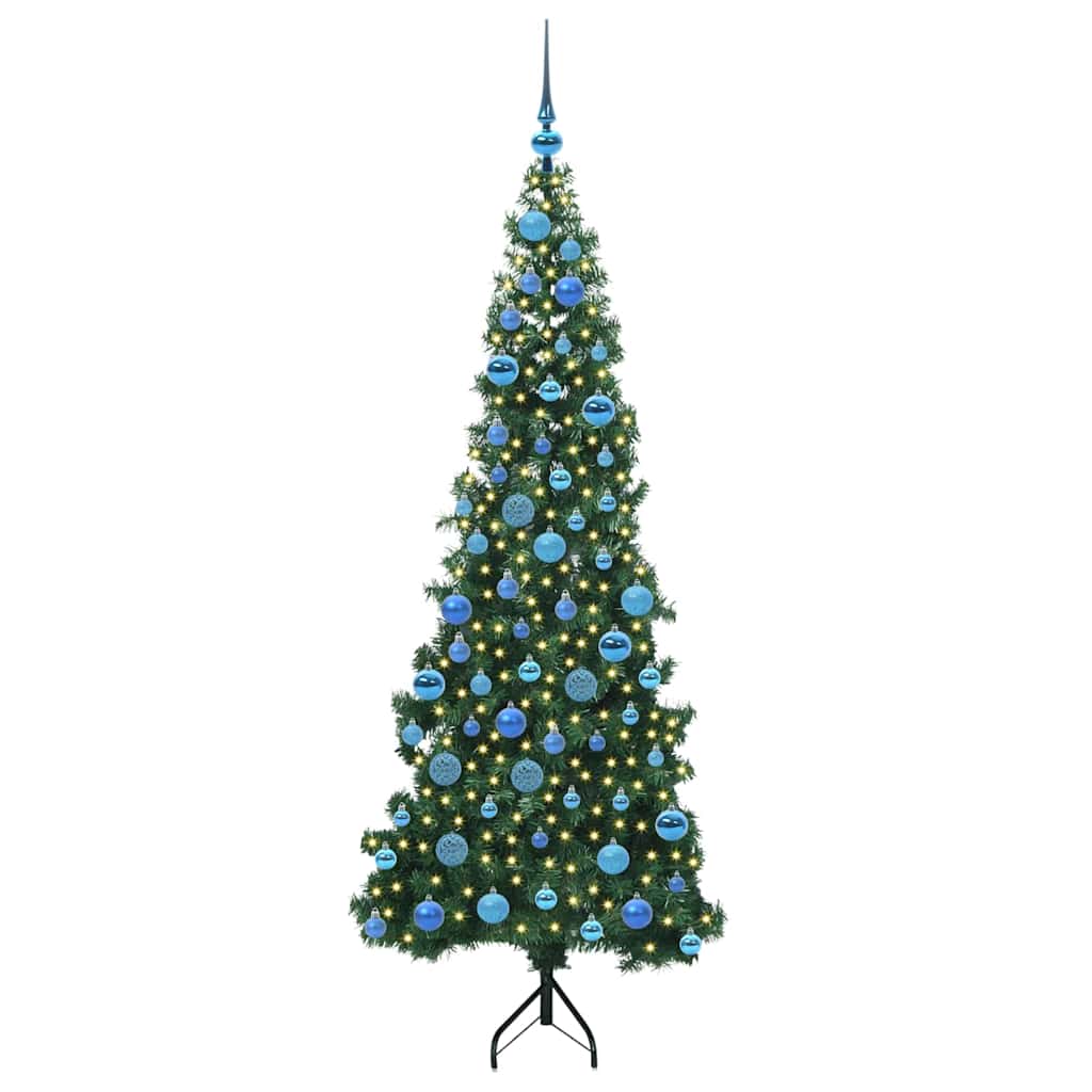 Vidaxx sapin de Noël artificiel d'angle avec 300 LED vert 180 cm PVC et métal