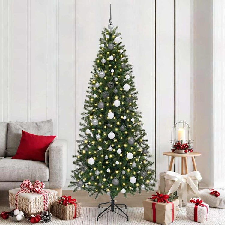 Vidaxx sapin de Noël artificiel avec 300 LED avec standard vert 210 cm PE et PVC