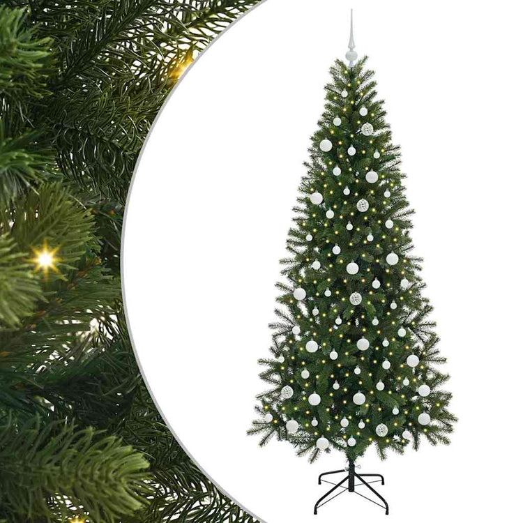 Vidaxx sapin de Noël artificiel avec 300 LED avec standard vert 210 cm PE et PVC