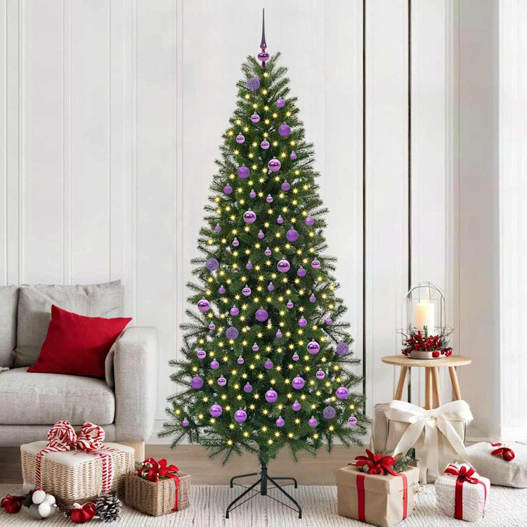 Vidaxx sapin de Noël artificiel avec 300 LED avec standard vert 210 cm PE et PVC