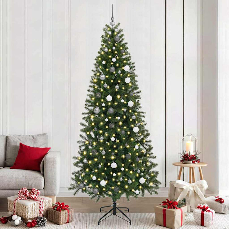 Vidaxx sapin de Noël artificiel avec 300 LED avec standard vert 240 cm PE et PVC