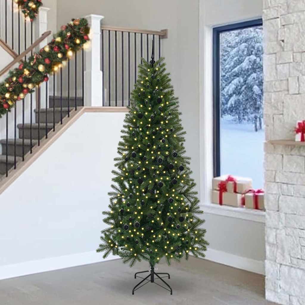 Vidaxx sapin de Noël artificiel avec 300 LED avec standard vert 240 cm PE et PVC