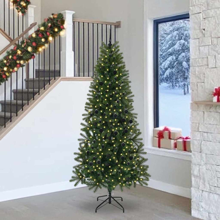 Vidaxx sapin de Noël artificiel avec 300 LED avec standard vert 240 cm PE et PVC