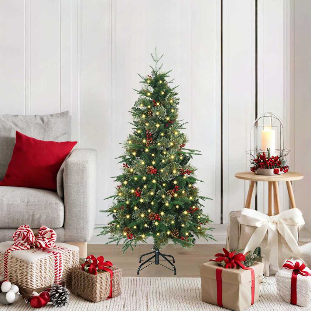 Vidaxx sapin de Noël artificiel pliable vert 120 cm PE et PVC