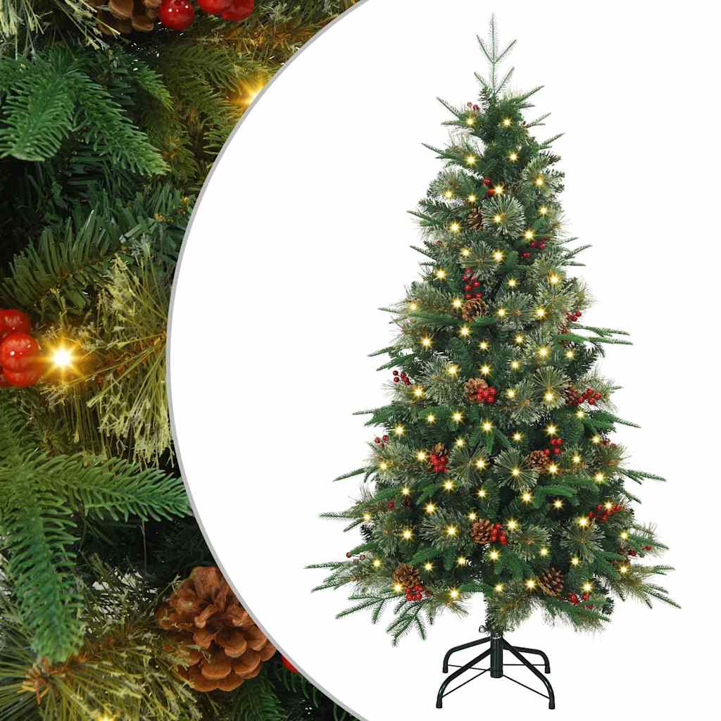 Vidaxx sapin de Noël artificiel pliable vert 120 cm PE et PVC