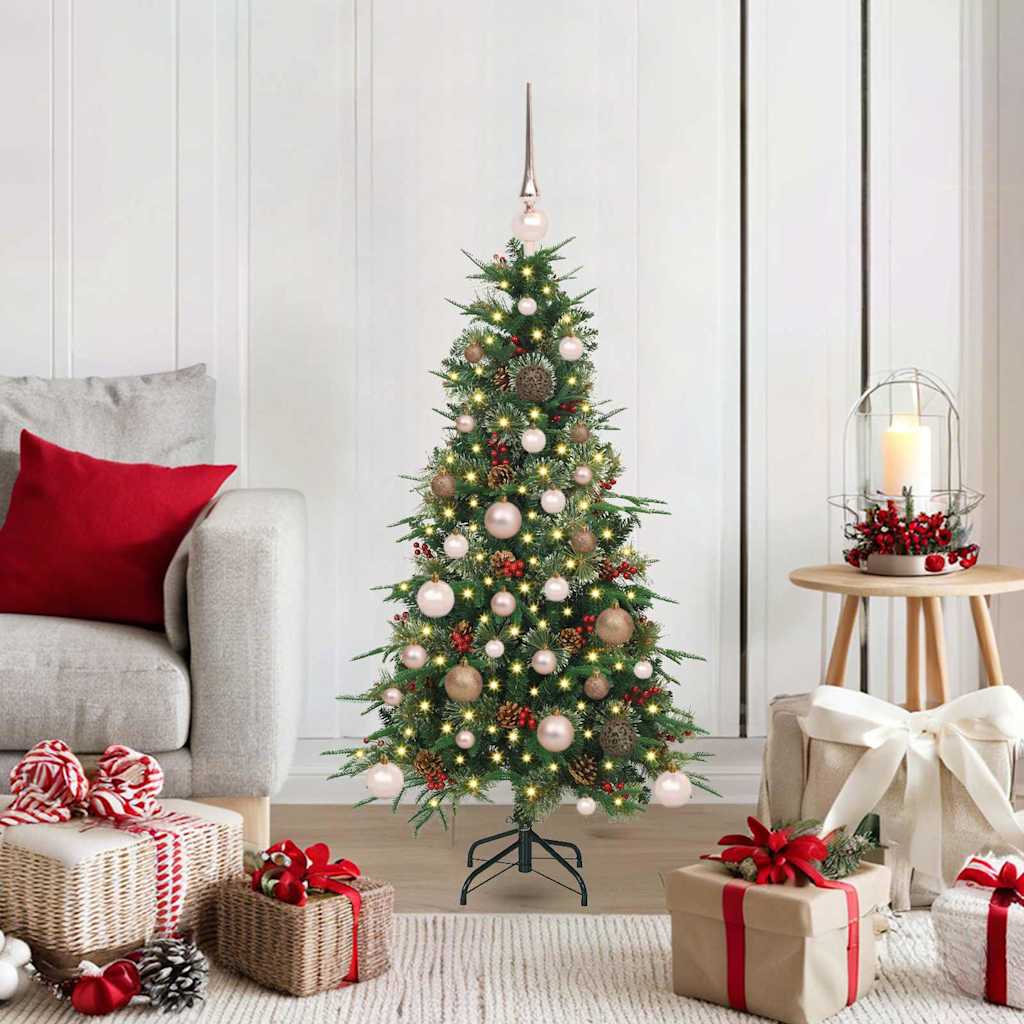 Vidaxx sapin de Noël artificiel pliable vert 120 cm PE et PVC