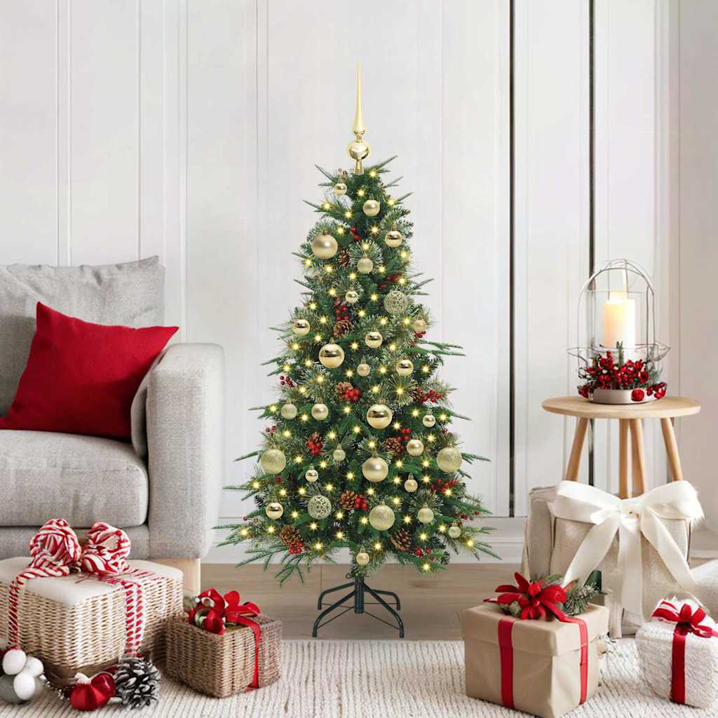 Vidaxx sapin de Noël artificiel pliable vert 120 cm PE et PVC