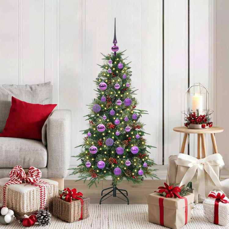 Vidaxx sapin de Noël artificiel pliable vert 120 cm PE et PVC