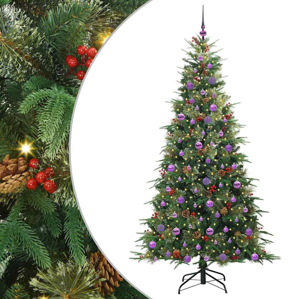 Vidaxx sapin de Noël artificiel pliant vert 210 cm PE et PVC