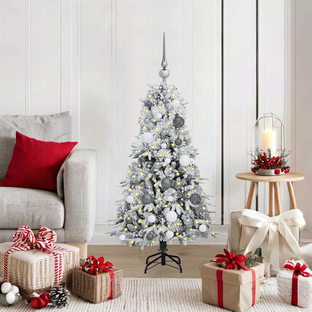 Vidaxx sapin de Noël artificiel pliant blanc 120 cm PE et PVC