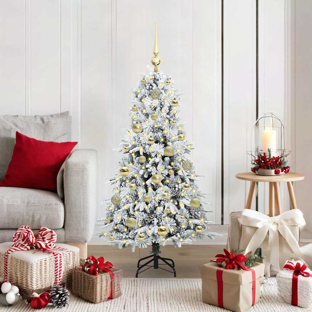 Vidaxx sapin de Noël artificiel pliant blanc 120 cm PE et PVC