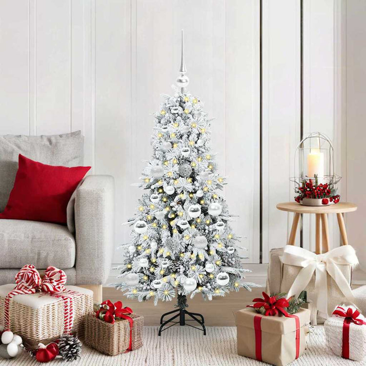 Vidaxx sapin de Noël artificiel pliant blanc 120 cm PE et PVC