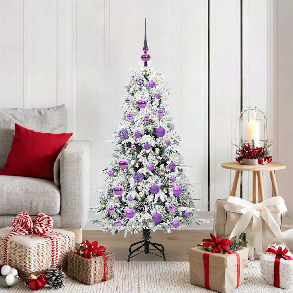 Vidaxx sapin de Noël artificiel pliant blanc 120 cm PE et PVC