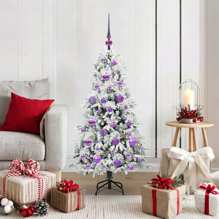 Vidaxx sapin de Noël artificiel pliant blanc 120 cm PE et PVC