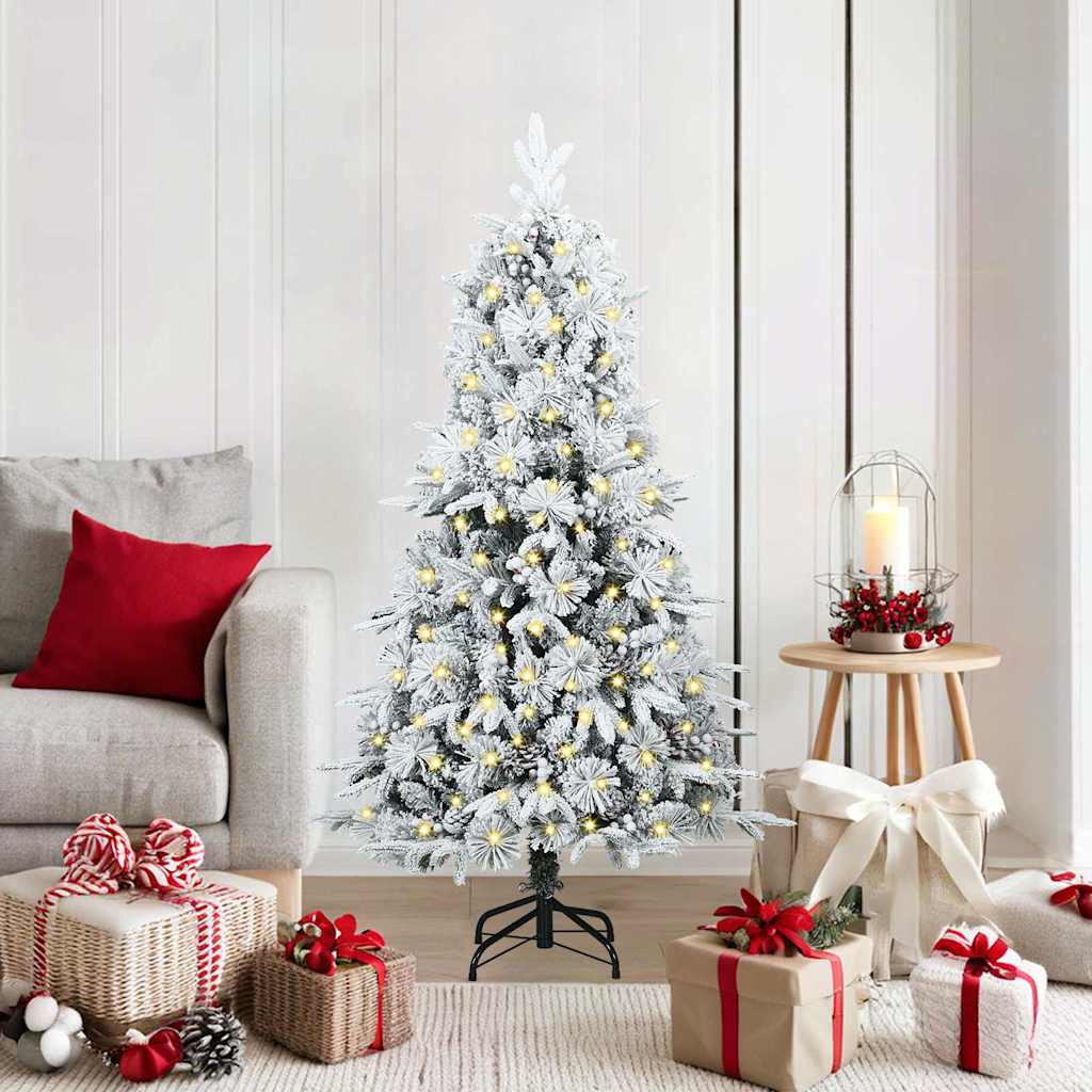 Vidaxx sapin de Noël artificiel pliant blanc 150 cm PE et PVC