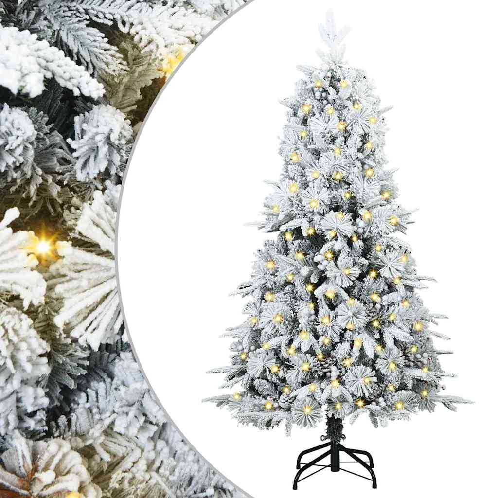 Vidaxx sapin de Noël artificiel pliant blanc 150 cm PE et PVC