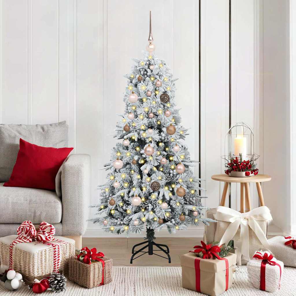 Vidaxx sapin de Noël artificiel pliant blanc 150 cm PE et PVC