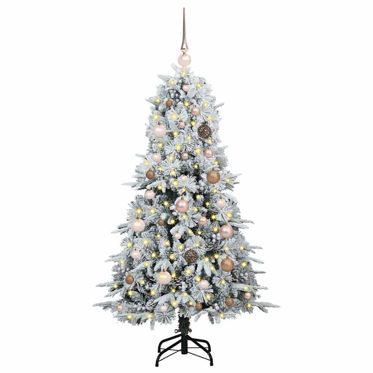 Vidaxx sapin de Noël artificiel pliant blanc 150 cm PE et PVC