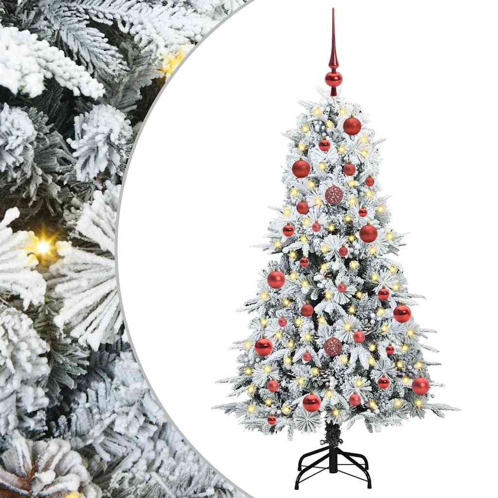 Vidaxx sapin de Noël artificiel pliant blanc 150 cm PE et PVC