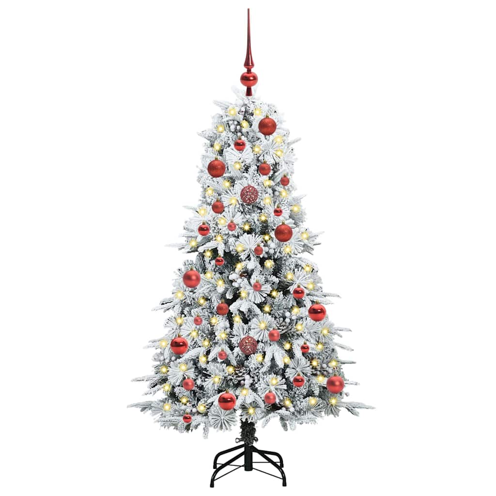 Vidaxx sapin de Noël artificiel pliant blanc 150 cm PE et PVC