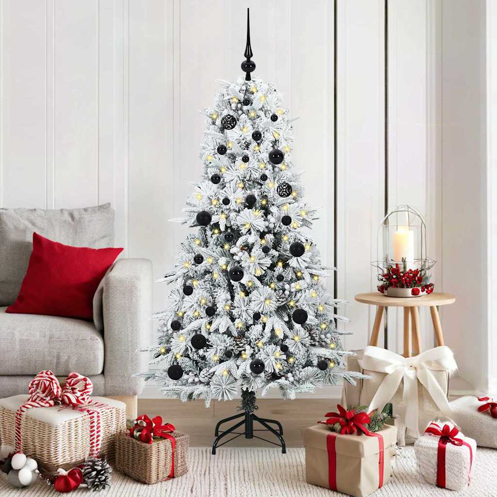 Vidaxx sapin de Noël artificiel pliant blanc 150 cm PE et PVC