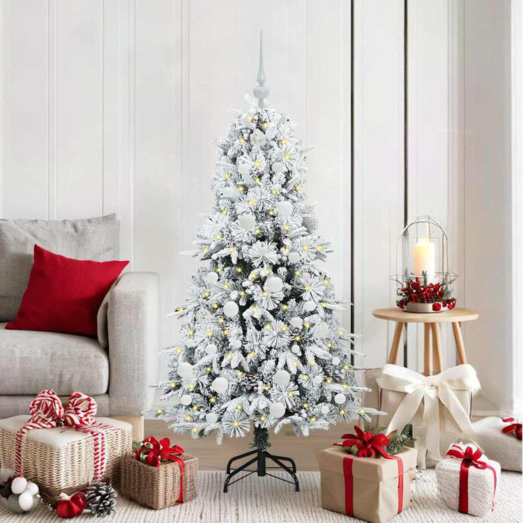 Vidaxx sapin de Noël artificiel pliant blanc 150 cm PE et PVC