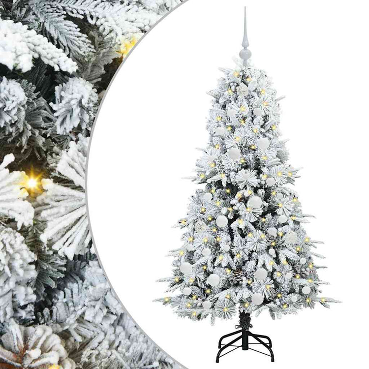 Vidaxx sapin de Noël artificiel pliant blanc 150 cm PE et PVC