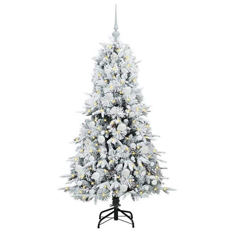 Vidaxx sapin de Noël artificiel pliant blanc 150 cm PE et PVC