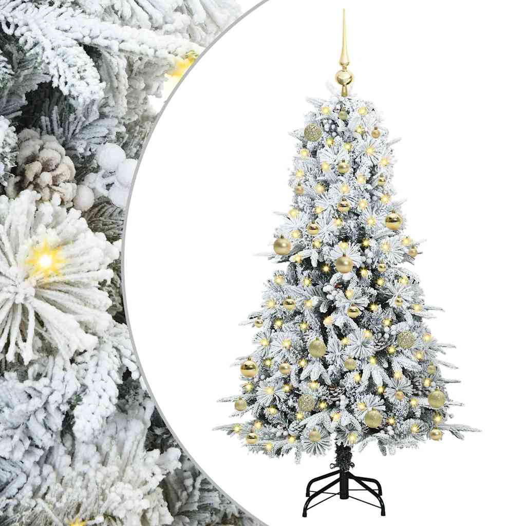 Vidaxx sapin de Noël artificiel pliant blanc 150 cm PE et PVC