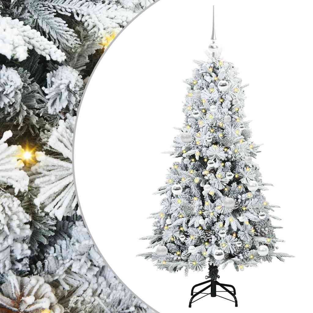 Vidaxx sapin de Noël artificiel pliant blanc 150 cm PE et PVC
