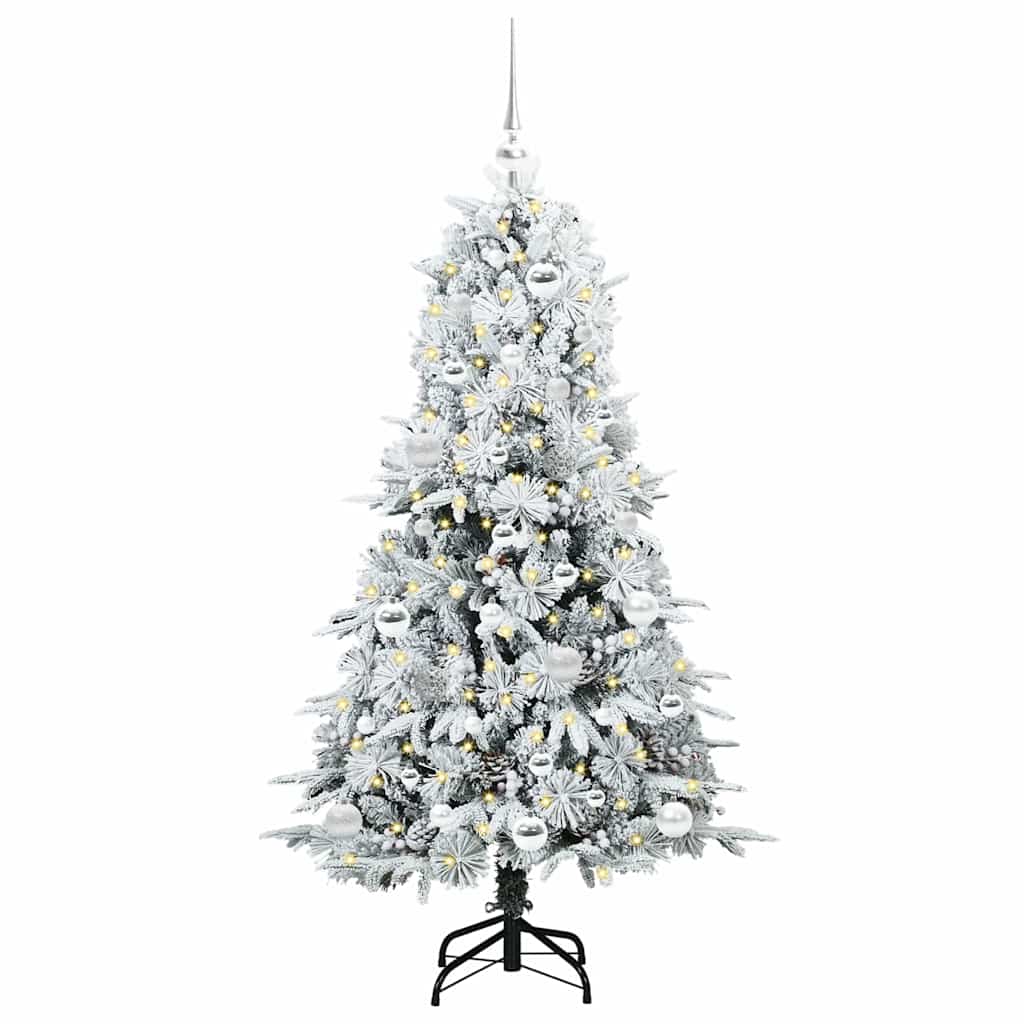Vidaxx sapin de Noël artificiel pliant blanc 150 cm PE et PVC