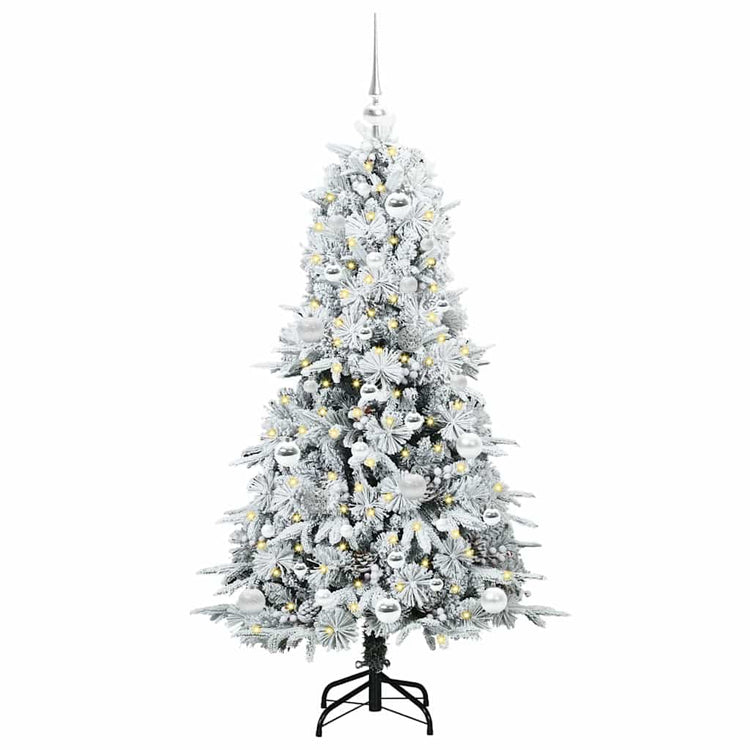 Vidaxx sapin de Noël artificiel pliant blanc 150 cm PE et PVC