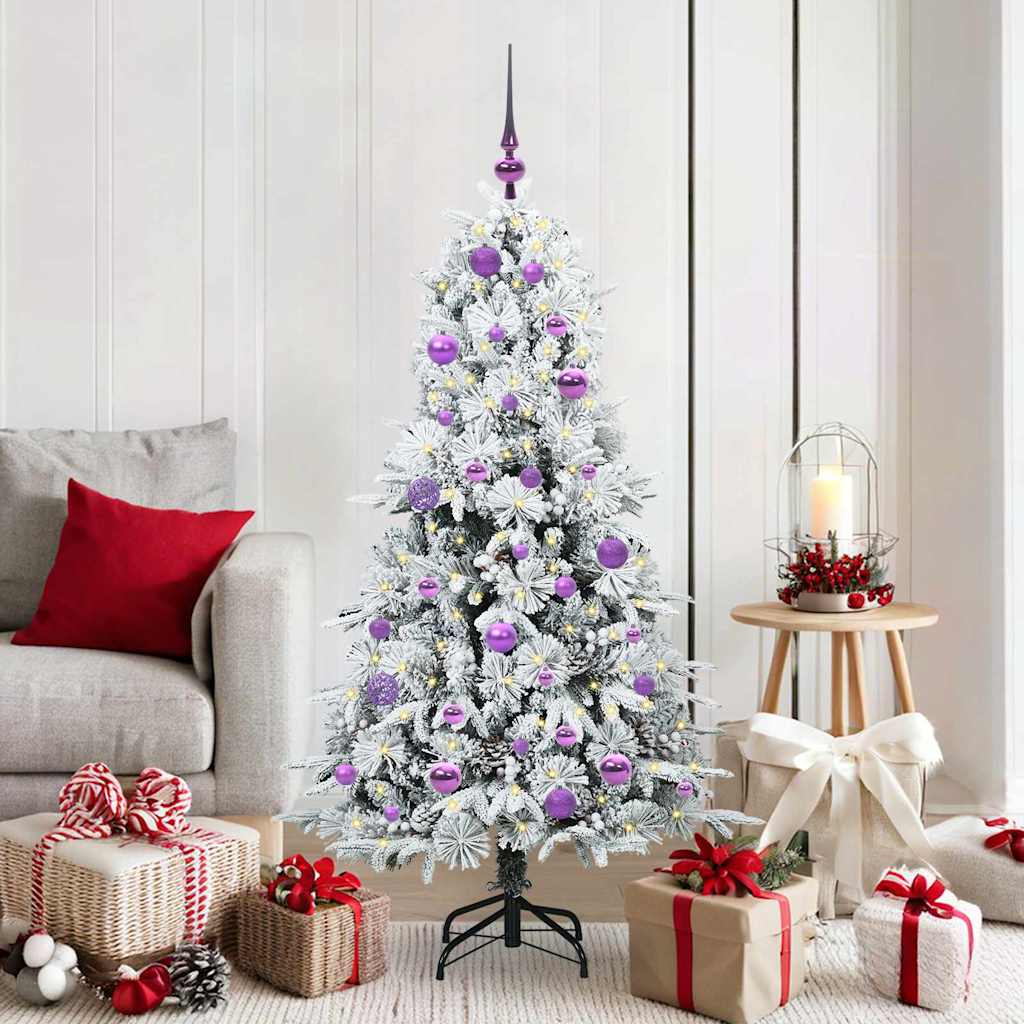 Vidaxx sapin de Noël artificiel pliant blanc 150 cm PE et PVC