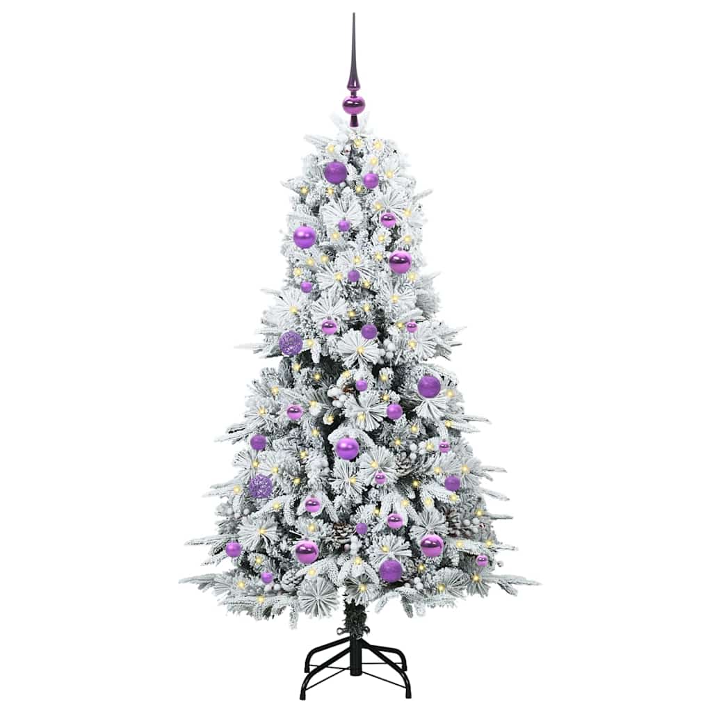 Vidaxx sapin de Noël artificiel pliant blanc 150 cm PE et PVC