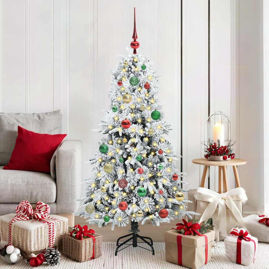 Vidaxx sapin de Noël artificiel pliant blanc 150 cm PE et PVC