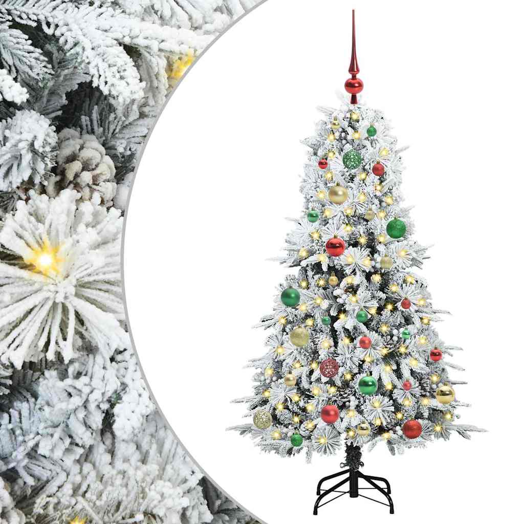 Vidaxx sapin de Noël artificiel pliant blanc 150 cm PE et PVC
