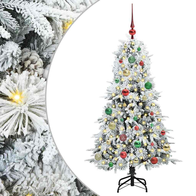 Vidaxx sapin de Noël artificiel pliant blanc 150 cm PE et PVC