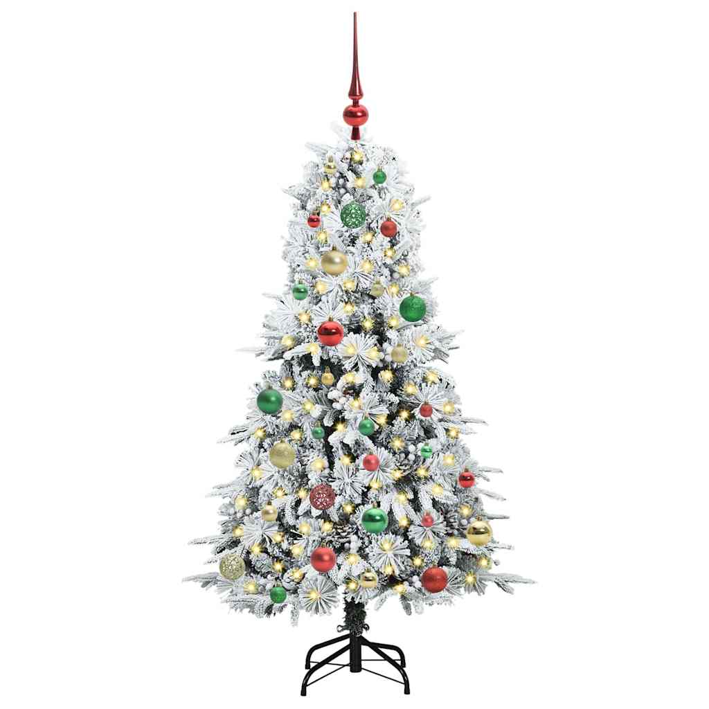 Vidaxx sapin de Noël artificiel pliant blanc 150 cm PE et PVC