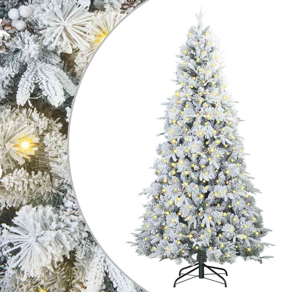 Vidaxx sapin de Noël artificiel pliant blanc 180 cm PE et PVC