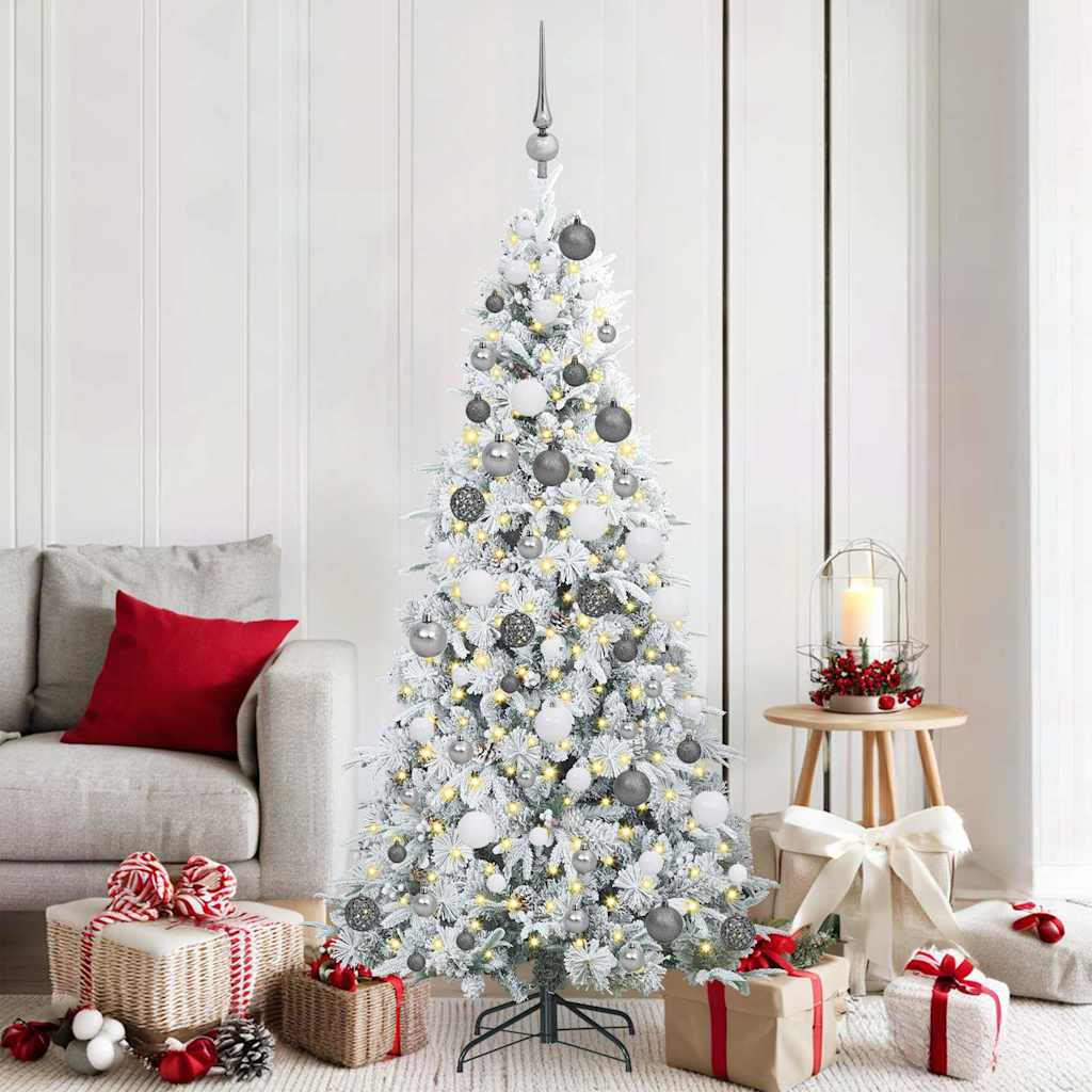 Vidaxx sapin de Noël artificiel pliant blanc 180 cm PE et PVC