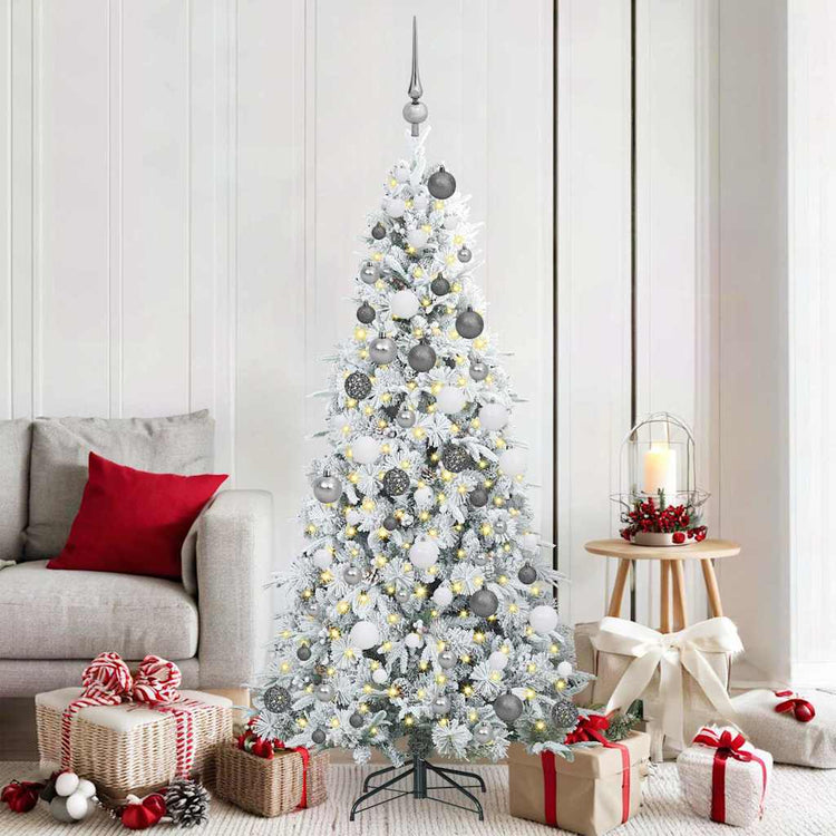 Vidaxx sapin de Noël artificiel pliant blanc 180 cm PE et PVC
