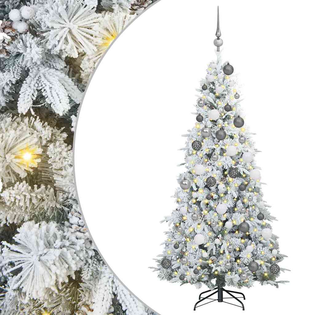Vidaxx sapin de Noël artificiel pliant blanc 180 cm PE et PVC