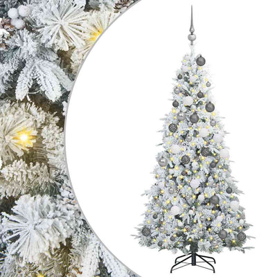 Vidaxx sapin de Noël artificiel pliant blanc 180 cm PE et PVC